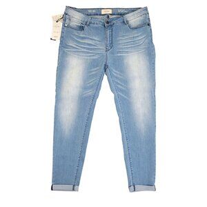 Lola Jeans 4-Way Stretch 360 Comfort Ankle Jeans Sz 20W Light Wash Mid Rise NWT